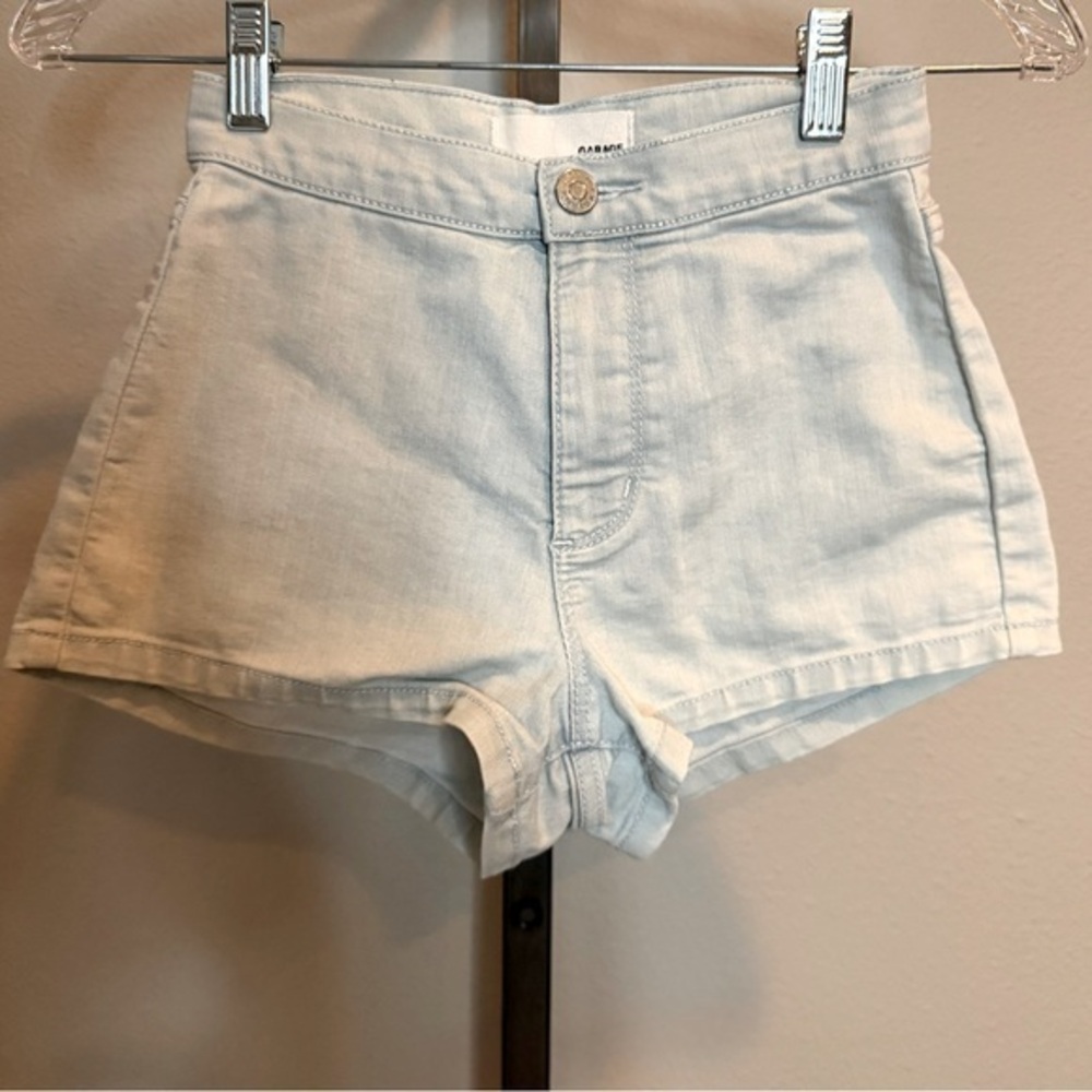 Garage light wash denim roller shorts size 00